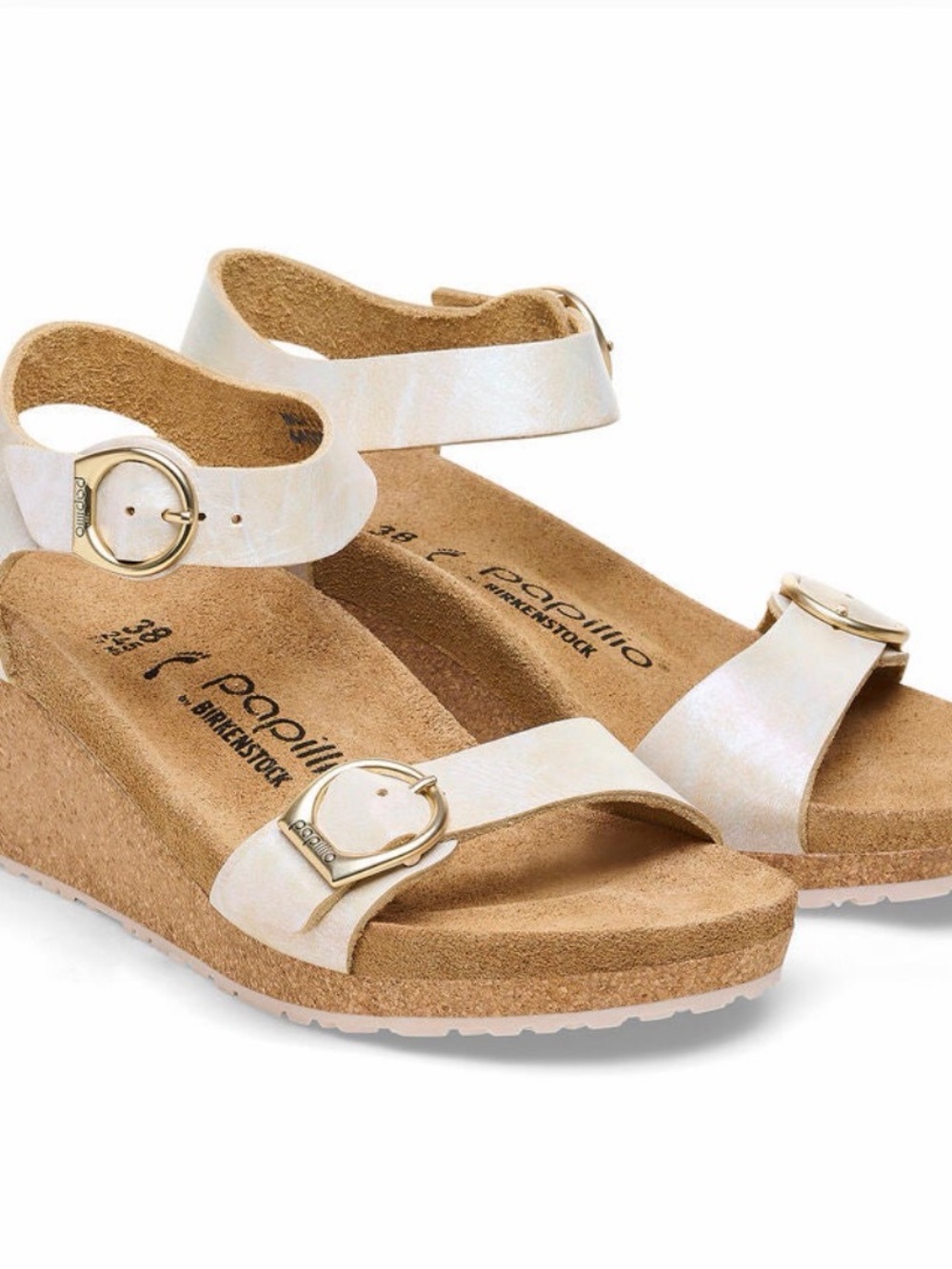 Papillio by Birkenstock Soley Metallic Silver Sandals New in Box Size 40 9-9.5